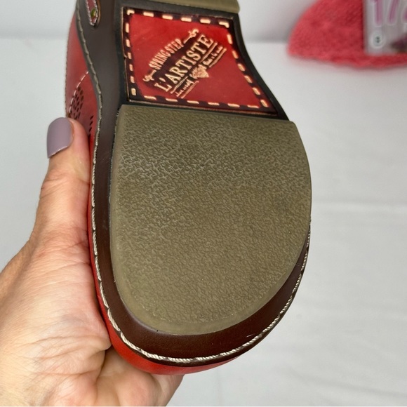L'Artiste Aneria By Spring Step America Clog Red Size 35 - Picture 9 of 12